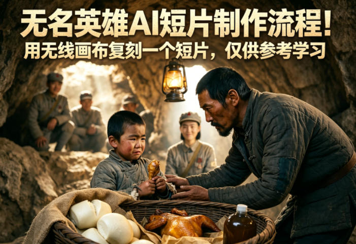 无名英雄AI短片制作流程！用无线画布复刻一个短片，仅供参考学习-热点1站 - 热点知汇专注网赚项目资源知识聚汇