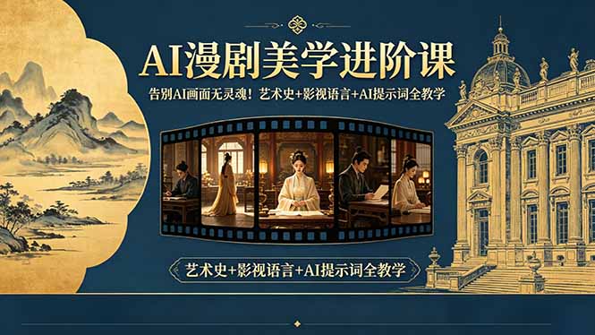 告别AI画面无灵魂！AI漫剧美学进阶课，艺术史+影视语言+AI提示词全教学-热点1站 - 热点知汇专注网赚项目资源知识聚汇