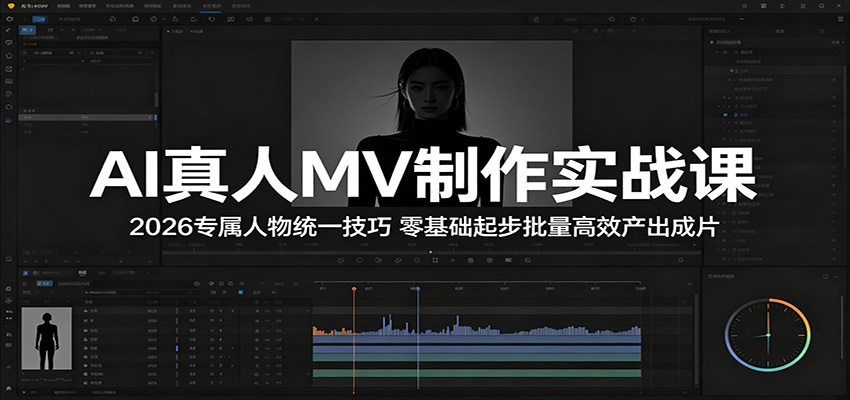 AI真人MV制作实战课：2026专属人物统一技巧，零基础起步批量高效产出成片-热点1站 - 热点知汇专注网赚项目资源知识聚汇