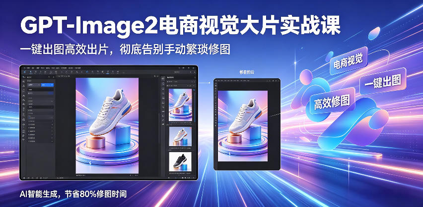 GPT-Image2电商视觉大片实战课，一键出图高效出片，彻底告别手动繁琐修图-热点1站 - 热点知汇专注网赚项目资源知识聚汇