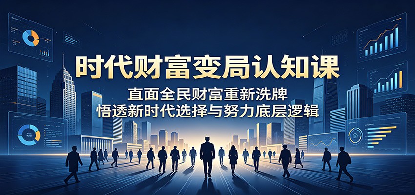 时代财富变局认知课：直面全民财富重新洗牌，悟透新时代选择与努力底层逻辑-热点1站 - 热点知汇专注网赚项目资源知识聚汇