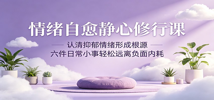 情绪自愈静心修行课：认清抑郁情绪形成根源，六件日常小事轻松远离负面内耗-热点1站 - 热点知汇专注网赚项目资源知识聚汇
