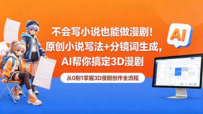 图片[1]-不会写小说也能做漫剧！原创小说写法+分镜词生成，AI帮你搞定3D漫剧-项目网