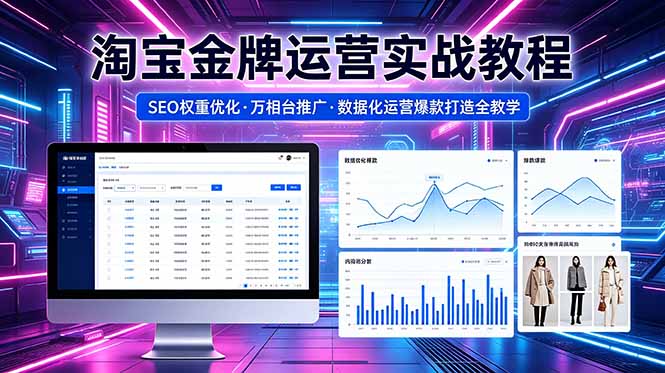 2026 淘宝金牌运营实战教程，SEO权重优化万相台推广，数据化运营爆款打造全教学-热点1站 - 热点知汇专注网赚项目资源知识聚汇
