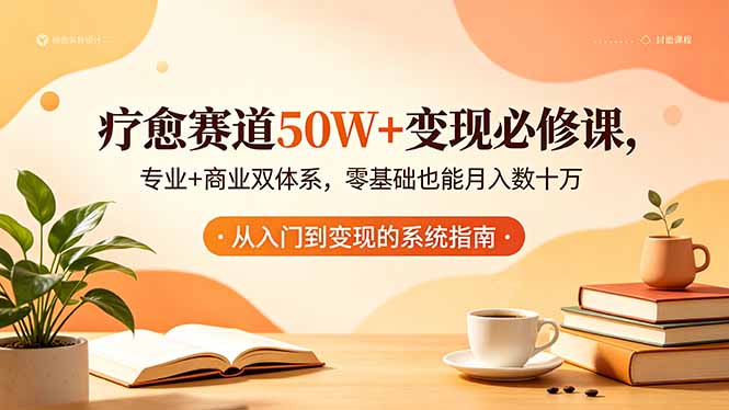 疗愈赛道50W+变现必修课，专业+商业双体系，零基础也能月入数十万-热点1站 - 热点知汇专注网赚项目资源知识聚汇