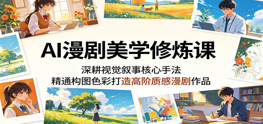 AI漫剧美学修炼课：深耕视觉叙事核心手法，精通构图色彩打造高阶质感漫剧作品-热点1站 - 热点知汇专注网赚项目资源知识聚汇
