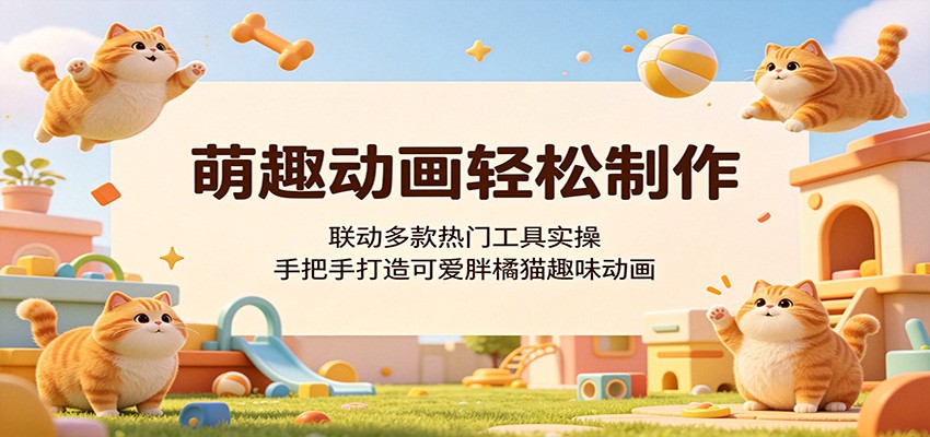萌趣动画轻松制作，联动多款热门工具实操，手把手打造可爱胖橘猫趣味动画-热点1站 - 热点知汇专注网赚项目资源知识聚汇