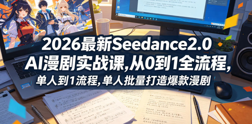 2026最新Seedance2.0 AI漫剧实战课,，从0到1全流程，单人批量打造爆款漫剧-热点1站 - 热点知汇专注网赚项目资源知识聚汇