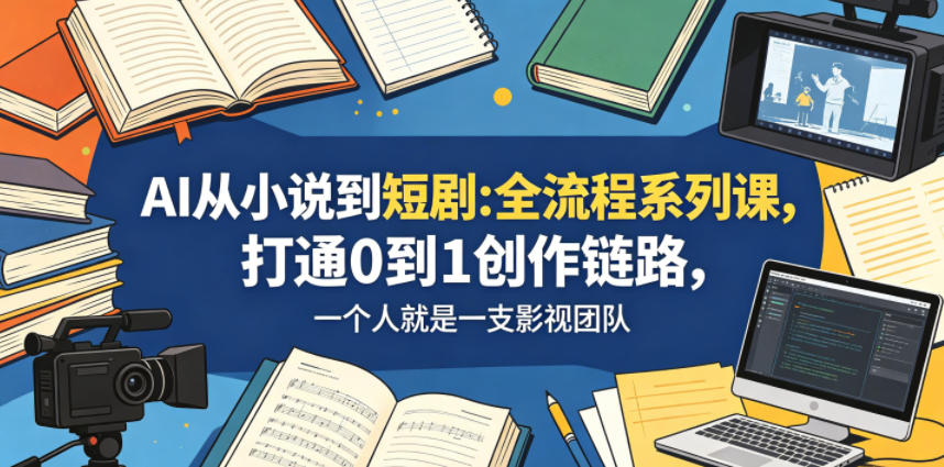 AI从小说到短剧全流程系列课，打通0到1创作链路，一个人就是一支影视团队-热点1站 - 热点知汇专注网赚项目资源知识聚汇