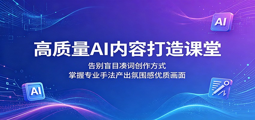 高质量AI内容打造课堂：告别盲目凑词创作方式，掌握专业手法产出氛围感优质画面-热点1站 - 热点知汇专注网赚项目资源知识聚汇
