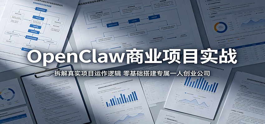 OpenClaw商业项目实战：拆解真实项目运作逻辑，零基础搭建专属一人创业公司-热点1站 - 热点知汇专注网赚项目资源知识聚汇