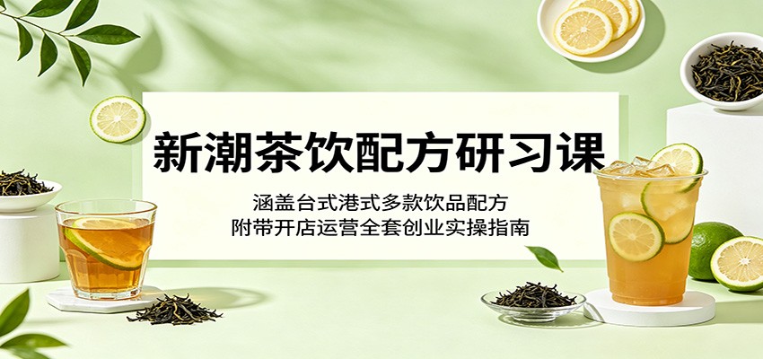 新潮茶饮配方研习课：涵盖台式港式多款饮品配方，附带开店运营全套创业实操指南-热点1站 - 热点知汇专注网赚项目资源知识聚汇