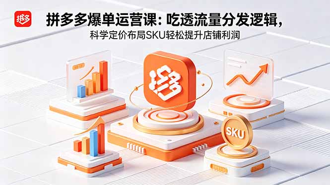 拼多多爆单运营实战课：吃透流量分发逻辑，科学定价布局SKU轻松提升店铺利润-热点1站 - 热点知汇专注网赚项目资源知识聚汇