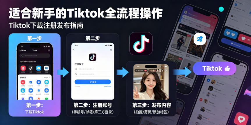 Tiktok下载注册发布，适合新手的Tiktok全流程操作-热点1站 - 热点知汇专注网赚项目资源知识聚汇