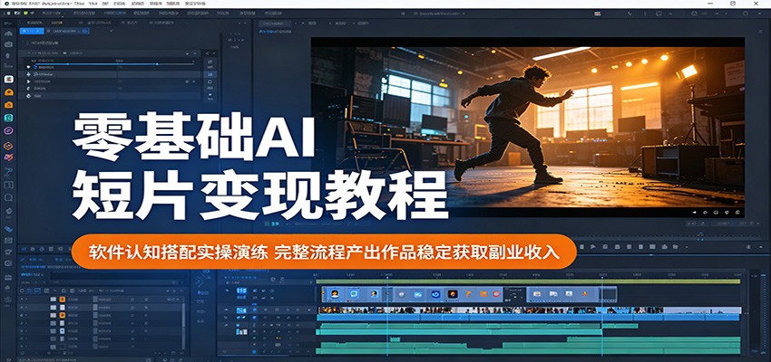 零基础AI短片变现教程：软件认知搭配实操演练，完整流程产出作品稳定获取副业收入-热点1站 - 热点知汇专注网赚项目资源知识聚汇