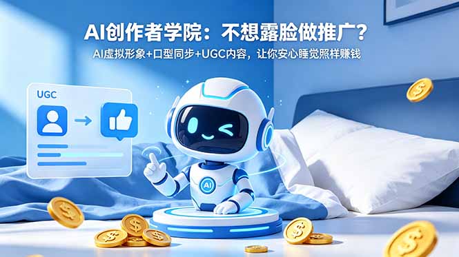 AI创作者学院:不想露脸做推广?AI虚拟形象+口型同步+UGC内容,让你安心睡觉照样赚钱-热点1站 - 热点知汇专注网赚项目资源知识聚汇