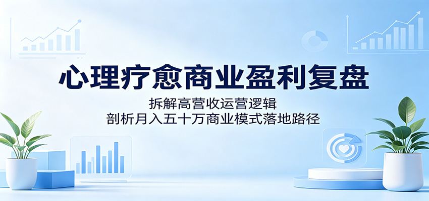 心理疗愈商业盈利复盘：拆解高营收运营逻辑，剖析月入五十万商业模式落地路径-热点1站 - 热点知汇专注网赚项目资源知识聚汇