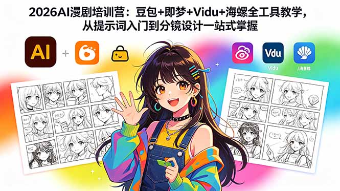 2026AI漫剧培训营：豆包+即梦+Vidu+海螺全工具教学，从提示词入门到分镜设计一站式掌握-热点1站 - 热点知汇专注网赚项目资源知识聚汇