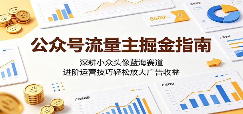 公众号流量主掘金指南：深耕小众头像蓝海赛道，进阶运营技巧轻松放大广告收益-热点1站 - 热点知汇专注网赚项目资源知识聚汇