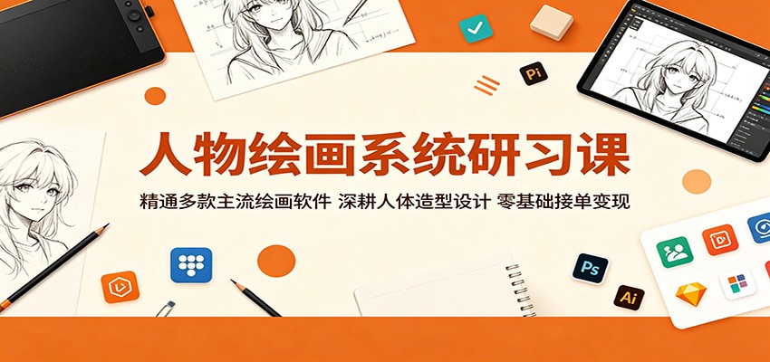 人物绘画系统研习课：精通多款主流绘画软件，深耕人体造型设计，零基础接单变现-热点1站 - 热点知汇专注网赚项目资源知识聚汇