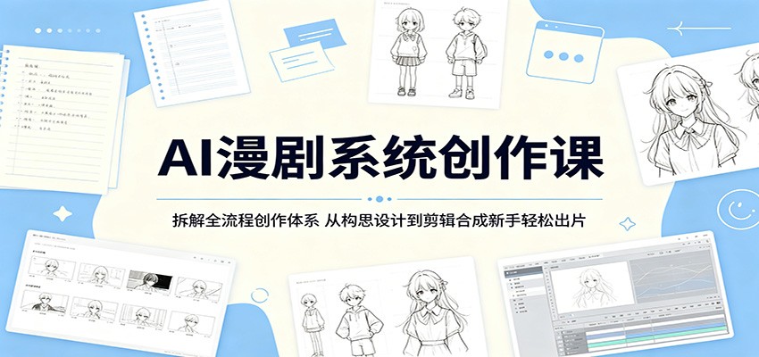 AI漫剧系统创作课：拆解全流程创作体系，从构思设计到剪辑合成新手轻松出片-热点1站 - 热点知汇专注网赚项目资源知识聚汇