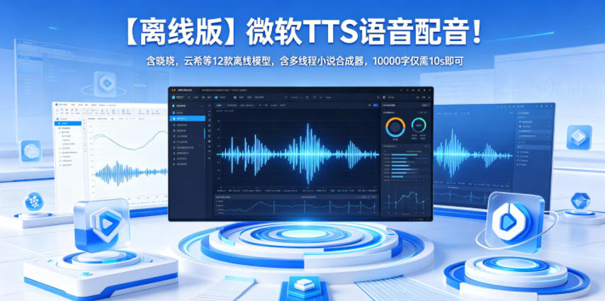【离线版】微软TTS语音配音！含晓晓，云希等12款离线模型，含多线程小说合成器，10000字仅需10s即可-热点1站 - 热点知汇专注网赚项目资源知识聚汇