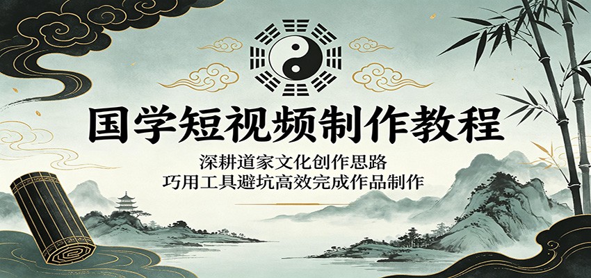 国学短视频制作教程：深耕道家文化创作思路，巧用工具避坑高效完成作品制作-热点1站 - 热点知汇专注网赚项目资源知识聚汇