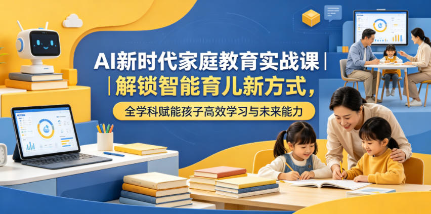 AI新时代家庭教育实战课｜解锁智能育儿新方式，全学科赋能孩子高效学习与未来能力-热点1站 - 热点知汇专注网赚项目资源知识聚汇