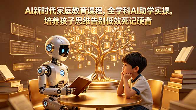 AI新时代家庭教育课程，全学科AI助学实操，培养孩子思维告别低效死记硬背-热点1站 - 热点知汇专注网赚项目资源知识聚汇
