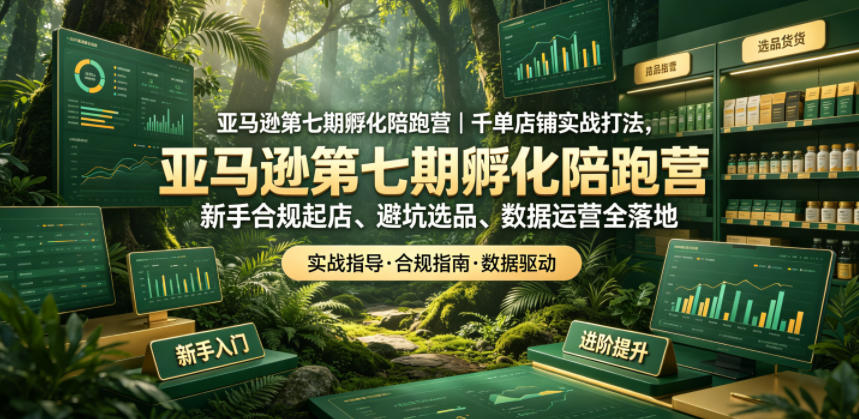 亚马逊第七期孵化陪跑营｜千单店铺实战打法，新手合规起店、避坑选品、数据运营全落地-热点1站 - 热点知汇专注网赚项目资源知识聚汇