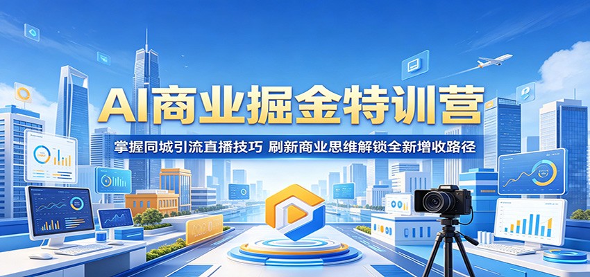 AI商业掘金特训营：掌握同城引流直播技巧，刷新商业思维解锁全新增收路径-热点1站 - 热点知汇专注网赚项目资源知识聚汇