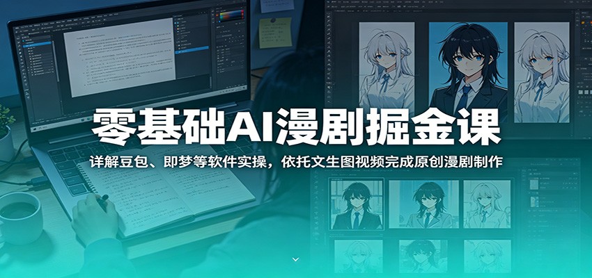 零基础AI漫剧掘金课：详解豆包、即梦等软件实操，依托文生图视频完成原创漫剧制作-热点1站 - 热点知汇专注网赚项目资源知识聚汇