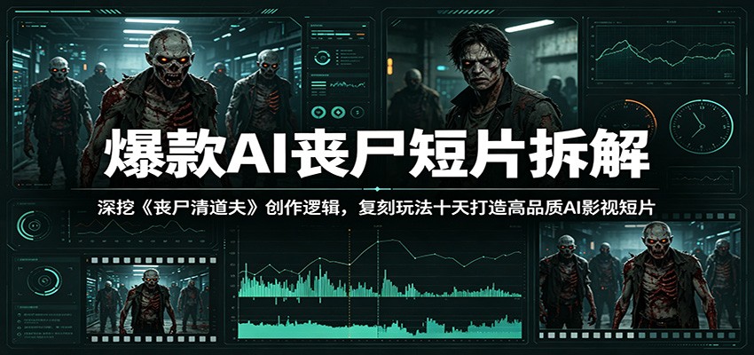 爆款AI丧尸短片拆解：深挖《丧尸清道夫》创作逻辑，复刻玩法快速打造高品质AI影视短片-热点1站 - 热点知汇专注网赚项目资源知识聚汇