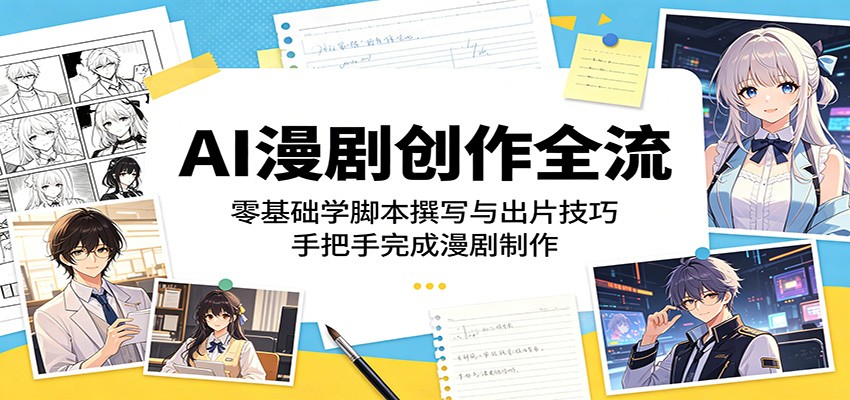 AI漫剧创作全流程：零基础学脚本撰写与出片技巧，手把手完成漫剧制作-热点1站 - 热点知汇专注网赚项目资源知识聚汇