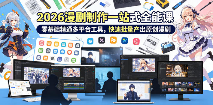 2026 AI漫剧制作一站式全能课，零基础精通多平台工具，快速批量产出原创漫剧-热点1站 - 热点知汇专注网赚项目资源知识聚汇