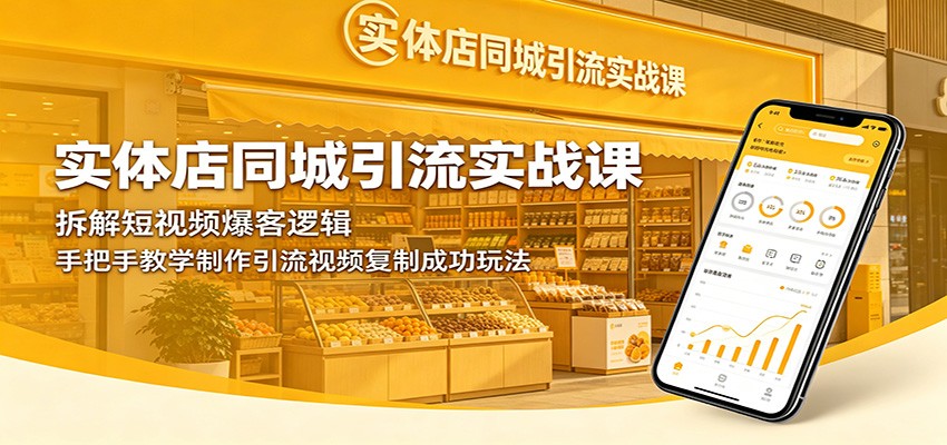 实体店同城引流实战课：拆解短视频爆客逻辑，手把手教学制作引流视频复制成功玩法-热点1站 - 热点知汇专注网赚项目资源知识聚汇
