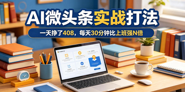 一天挣了408，AI微头条实战打法，每天30分钟比上班强N倍-热点1站 - 热点知汇专注网赚项目资源知识聚汇