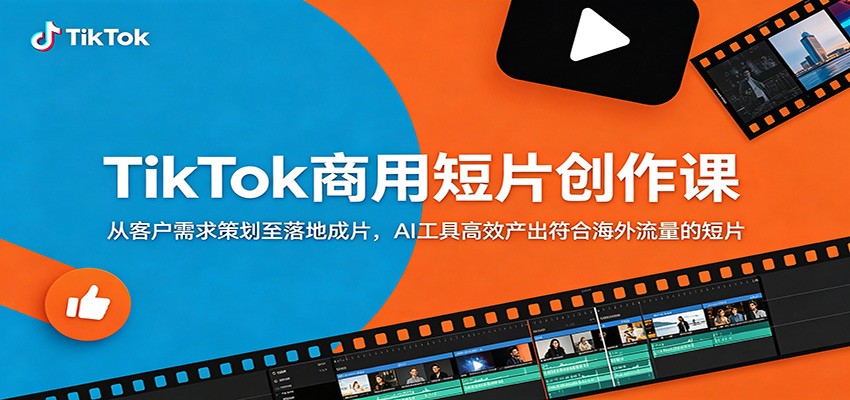 TikTok商用短片创作课：从客户需求策划至落地成片，AI工具高效产出符合海外流量的短片-热点1站 - 热点知汇专注网赚项目资源知识聚汇