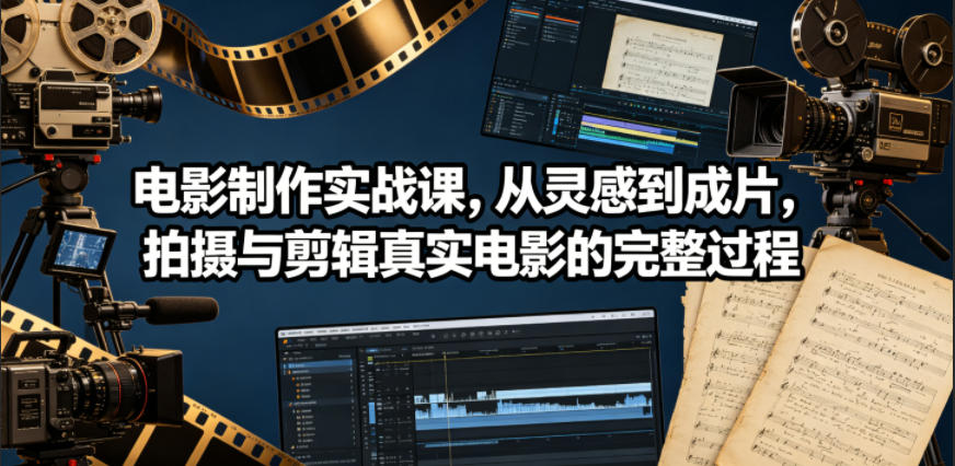 电影制作实战课，从灵感到成片，拍摄与剪辑真实电影的完整过程【原创双语字幕】-热点1站 - 热点知汇专注网赚项目资源知识聚汇