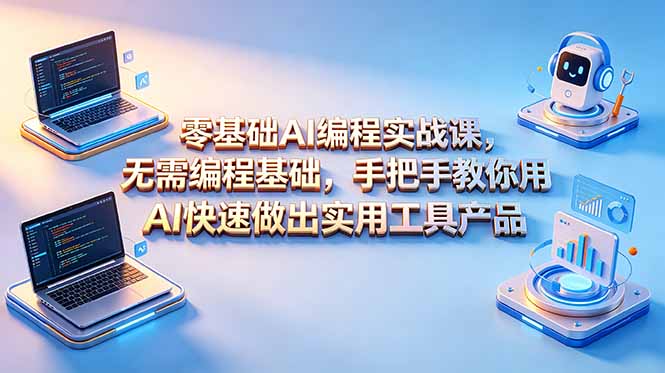 零基础AI编程实战课-更新,无需编程基础,手把手教你用AI快速做出实用工具产品-热点1站 - 热点知汇专注网赚项目资源知识聚汇