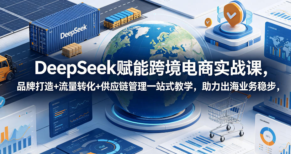 DeepSeek赋能跨境电商实战课,品牌打造+流量转化+供应链管理一站式教学,助力出海业务稳步发展-热点1站 - 热点知汇专注网赚项目资源知识聚汇