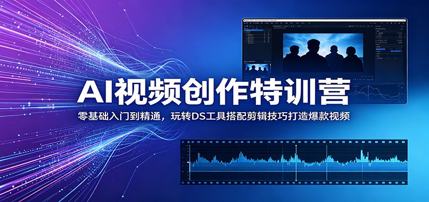AI视频创作特训营：零基础入门到精通，玩转DS工具搭配剪辑技巧打造爆款视频-热点1站 - 热点知汇专注网赚项目资源知识聚汇
