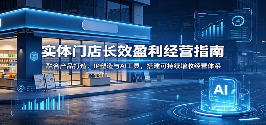 实体门店长效盈利经营指南：融合产品打造、IP塑造与AI工具，搭建可持续增收经营体系-热点1站 - 热点知汇专注网赚项目资源知识聚汇
