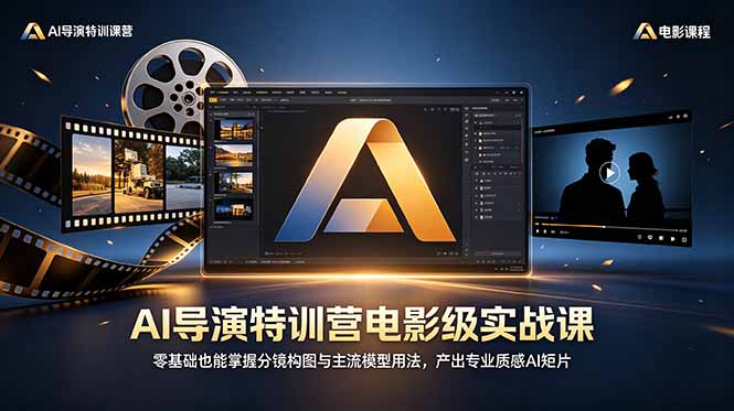 AI导演特训营电影级实战课，零基础也能掌握分镜构图与主流模型用法，产出专业质感AI短片-热点1站 - 热点知汇专注网赚项目资源知识聚汇