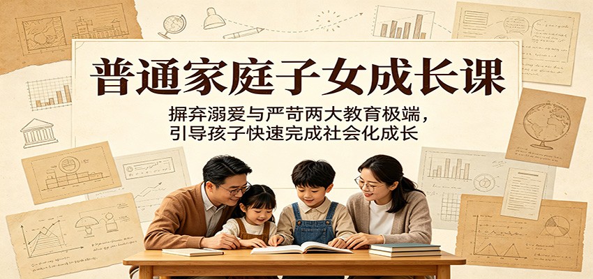 普通家庭子女成长课:摒弃溺爱与严苛两大教育极端,引导孩子快速完成社会化成长-热点1站 - 热点知汇专注网赚项目资源知识聚汇