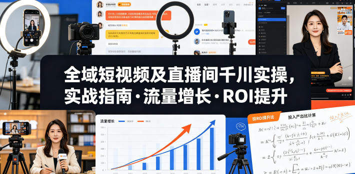全域短视频及直播间千川实操,实战指南·流量增长·ROI提升(更新)-热点1站 - 热点知汇专注网赚项目资源知识聚汇