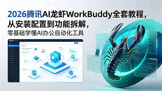 2026腾讯AI龙虾WorkBuddy全套教程,从安装配置到功能拆解,零基础学懂AI办公自动化工具-热点1站 - 热点知汇专注网赚项目资源知识聚汇
