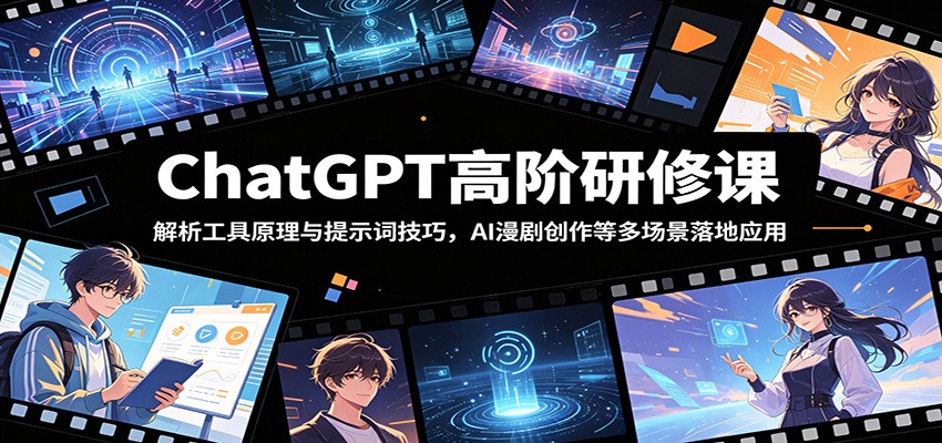 ChatGPT高阶研修课：解析工具原理与提示词技巧，AI漫剧创作等多场景落地应用-热点1站 - 热点知汇专注网赚项目资源知识聚汇