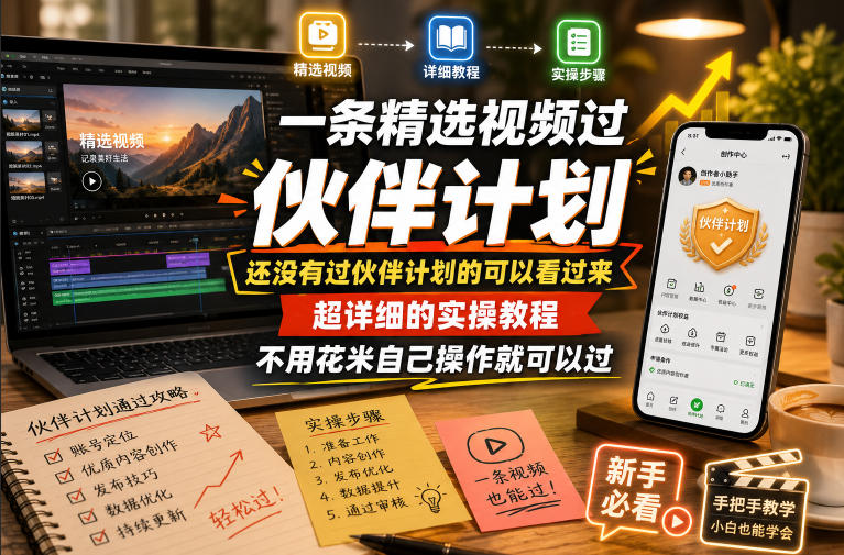 一条精选视频过伙伴计划，还没有过伙伴计划的可以看过来，超详细的实操教程，不用花米自己操作就可以过-热点1站 - 热点知汇专注网赚项目资源知识聚汇