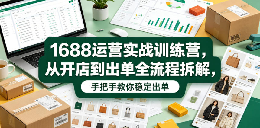 1688运营实战训练营，从开店到出单全流程拆解，手把手教你稳定出单-热点1站 - 热点知汇专注网赚项目资源知识聚汇